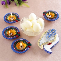 Pearl Candle Stand and Roli Chawal Container