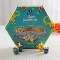 Soan Papdi and Namkeen Hamper with Diyas