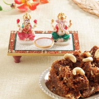 Marble Laxmi Ganesha with Dodha Barfi