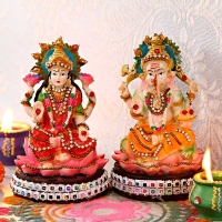 Resin Laxmi Ganesh Sculpture